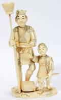 031266 JAPANESE IVORY CARVING OF A FISHERMAN  CHILD
