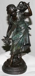 030151 AFTER AUGUST MOREAU BRONZE SCULPTURE H 24