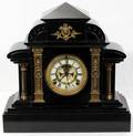 022223 ANSONIA BLACK MARBLE MANTLE CLOCK CIRCA 1880