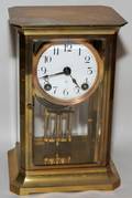 022222 ANSONIA BRASS  CRYSTAL REGULATOR MANTLE CLOCK