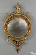 Federal giltwood convex mirror ca 1790