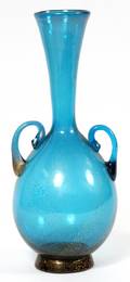 VENETIAN BLOWN GLASS TURQUOISE VASE