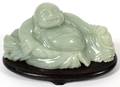 CHINESE CARVED SERPENTINE FIGURE OF HOTEI