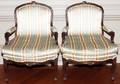 FRENCH WALNUT FAUTEUILS PAIR