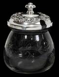 061250 KIRK REPOUSSE STERLING GLASS PRESERVE JAR