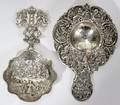 061247 GERMAN  DUTCH SILVER TEA STRAINERS TWO