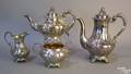 Three piece English silver tea set 18541855