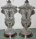 052186 BACCARAT CRYSTAL COVERED URNS MOUNTED AS LAMPS