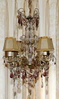 052184 FRENCH AMETHYST  CLEAR CRYSTAL CHANDELIER