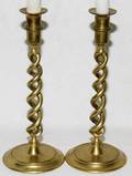 051260 ENGLISH BRASS CANDLESTICKS 19TH C