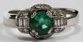 042191 PLATINUM 060 CT EMERALD  DIAMOND RING
