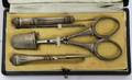 041280 FRENCH SILVER SEWING SET ENCASED C 1900