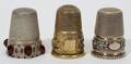 041282 SILVER  GOLD PLATED THIMBLES THREE