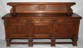 032180 JACOBEAN STYLE CARVED OAK LINEN FOLD SIDEBOARD
