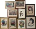 030199 ANTIQUE COLOR PRINTS 13 PCS TOM THUMB ETC