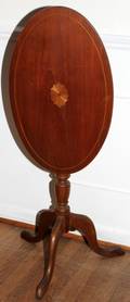 030188 MAHOGANY TILT TOP TABLE C 1930 H 28 W 15