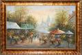 022245 OIL ON CANVAS MODERN 24 X 36 MARKET SCENE