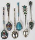 RUSSIAN SILVER CLOISONN SPOONS SOME DAVID ANDERSEN
