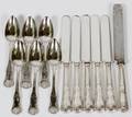 GERMAN 750 SILVER TEASPOONS KNIVES DESSAU