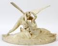 ITALIAN CARVED ALABASTER SCULPTURE CUPID  PSYCHE