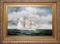 JAMES SANDERS OIL ON CANVAS SAILING YACHT