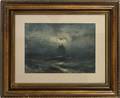 ROBERT HOPKIN WATERCOLOR SHIP AT SEA