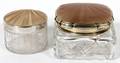 ENGLISH ENAMELED STERLING  GLASS COSMETIC JARS