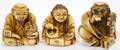 061305 JAPANESE IVORY FIGURAL NETSUKE 3 SIGNED