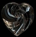 061272 STEUBEN GLASS HEART PAPERWEIGHT H 2 W 3