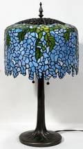 060229 TIFFANY STYLE WISTERIA LAMP H 28 DIA 15