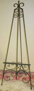 060208 WROUGHT IRON EASEL C1900 H 69 W 27