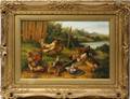 052261 WJW OILMAHOGANY PANEL FARMYARD ANIMALS