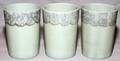 051299 AMERICAN OPAQUE GREEN GLASS TUMBLERS THREE