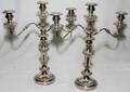 051290 SHEFFIELD PLATE THREELIGHT CANDELABRA PAIR