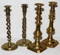 051261 BRASS DOUBLE BARLEY TWIST CANDLESTICKS PAIR