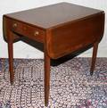 041333 PEMBROKE STYLE MAHOGANY  SATINWOOD INLAY TABLE
