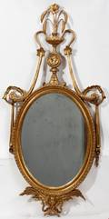 040191 OVAL GILT WOOD MIRROR 47