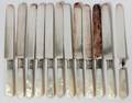 ENGLISH PEARL HANDLED DINNER KNIVES C 1900