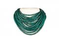 1970s Monies Green Coconut Shell Layered Necklace