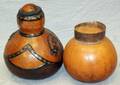 AFRICAN TRIBAL GOURD VESSELS 2 PCS GHANA