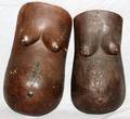 AFRICAN MAKONDE CARVED PREGNANT BODY MASKS 2 PCS