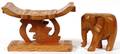 AFRICAN CARVED ASHANTI STOOL ELEPHANT FIGURE GHANA