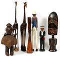 AFRICAN CARVED STATUES 7 PCS