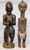 AFRICAN TRIBAL CARVED WOOD FIGURES 2 PCS