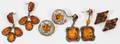 051336 AMBER EARRINGS FOUR PAIRS
