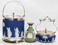 051316 WEDGWOOD JASPERWARE JAR VASE  BISCUIT BARREL