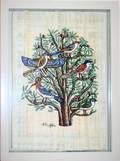 050235 EGYPTIAN PAINTING ON PAPYRUS TREE OF LIFE
