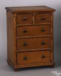 New England pine miniature chest of drawers mid 19th c