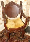 041348 SAVONAROLA STYLE OAK CHAIR C 1900