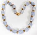 040214 AGATE AND GILT STERLING SILVER NECKLACE 19